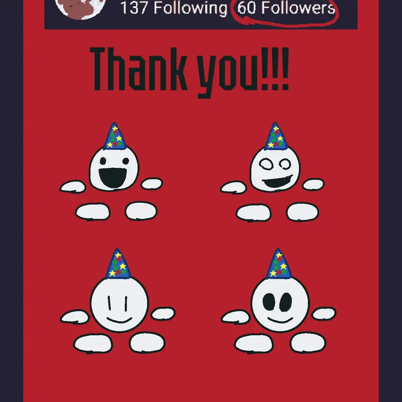 60 followers by @fishintheponds