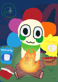 Dandy is camping