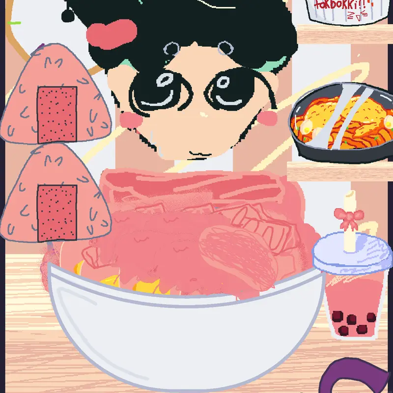 Pink Mukbang by @Its_gillit_kiddie
