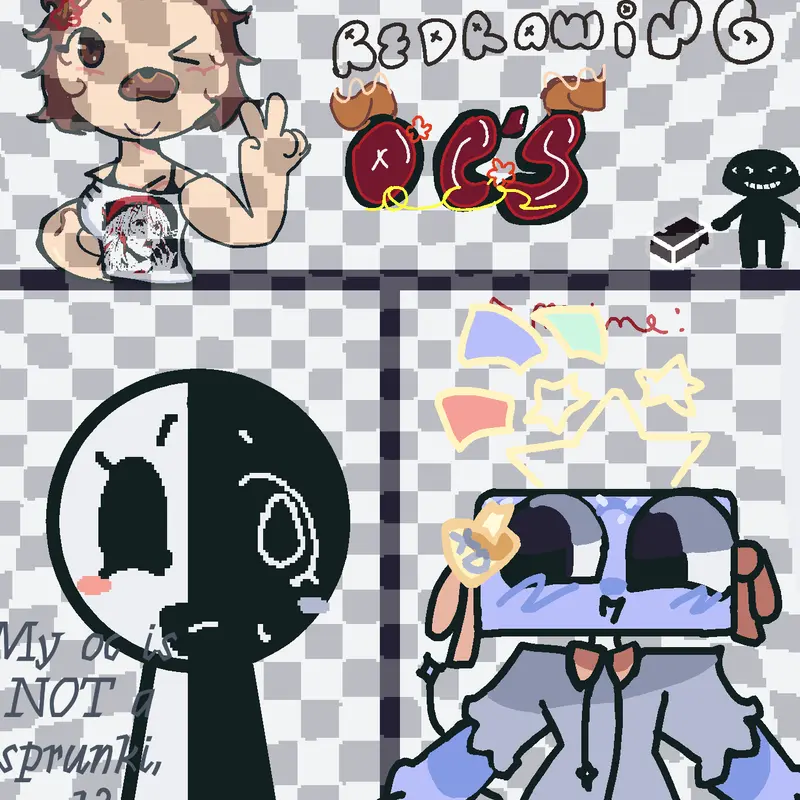 i am sory i didn't know it was sprunki:{ by @Pebbledraws