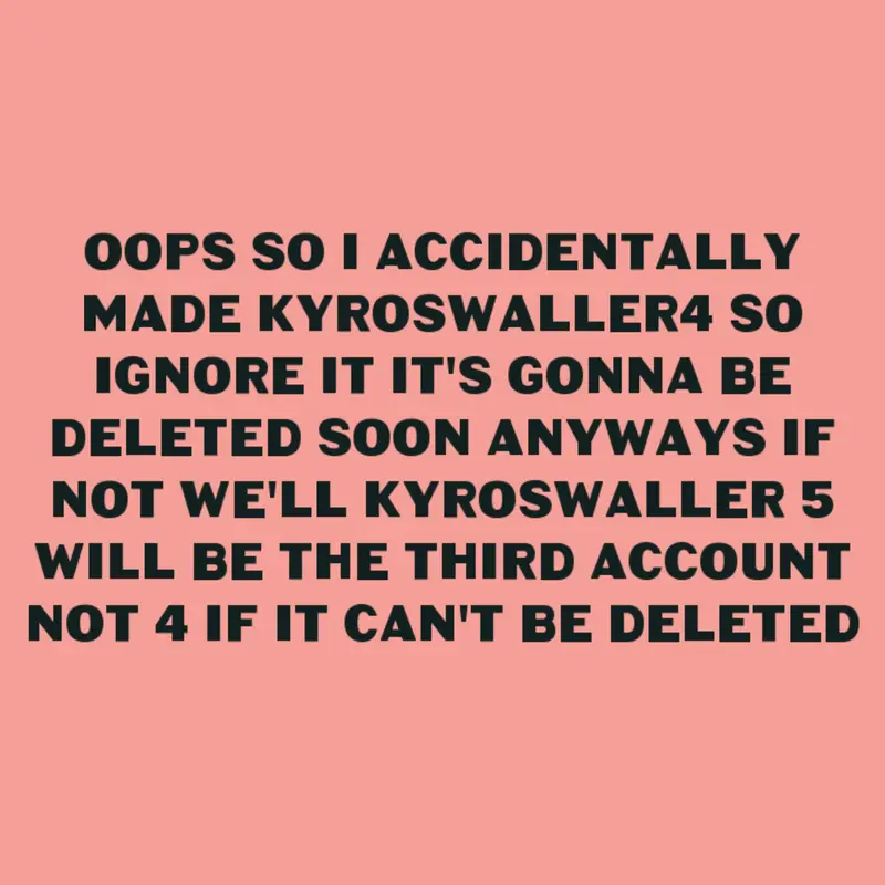 Just ignore that by @kyroswaller2