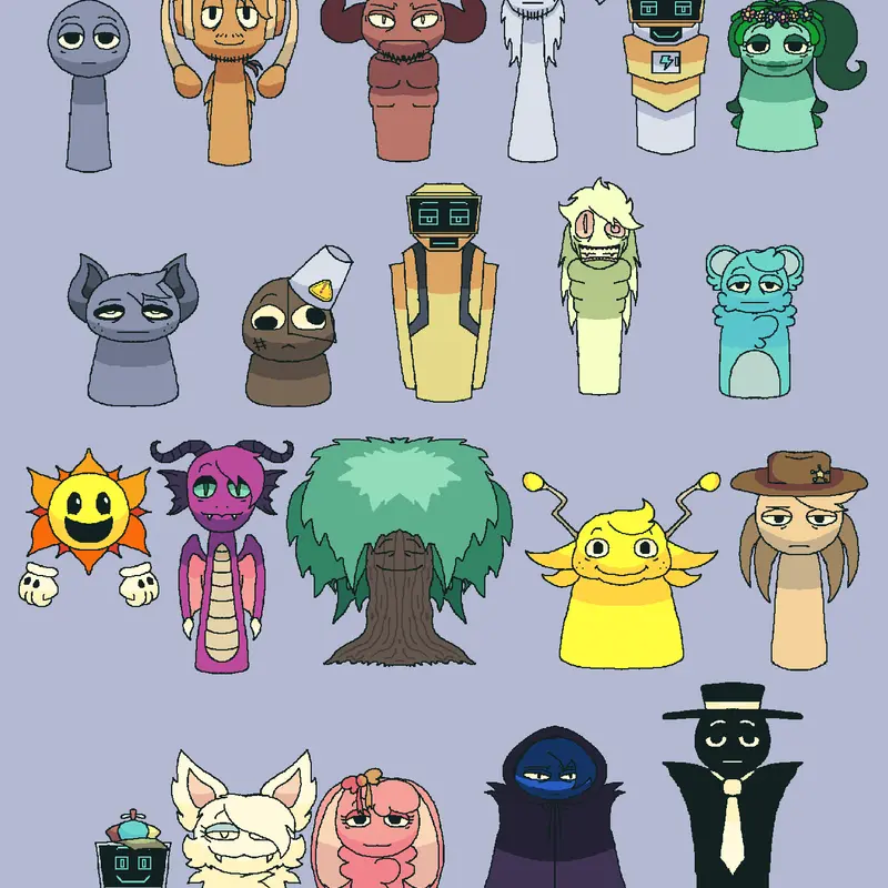 Sprunki redesigns by @sprunkilolidk