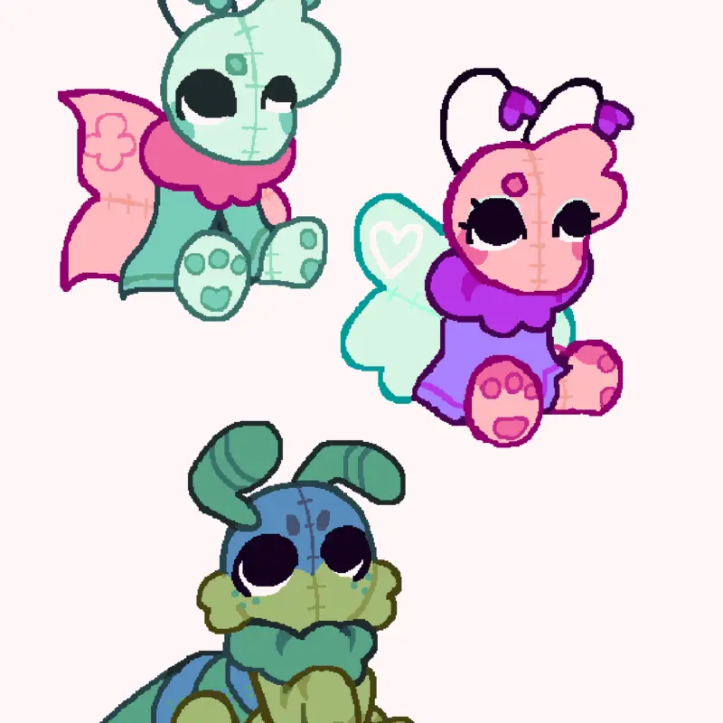 Bug Trio Plushies by @Millixthebuggirl-