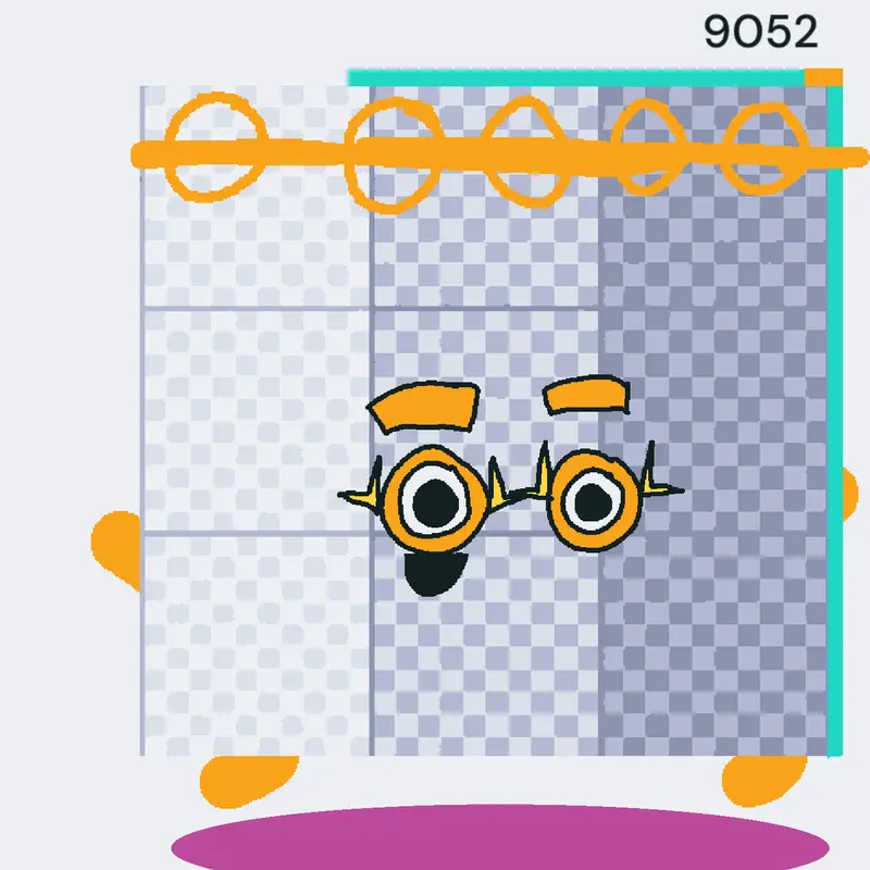9052 numberblocks the 3rd monochrome by @CaQuiz6
