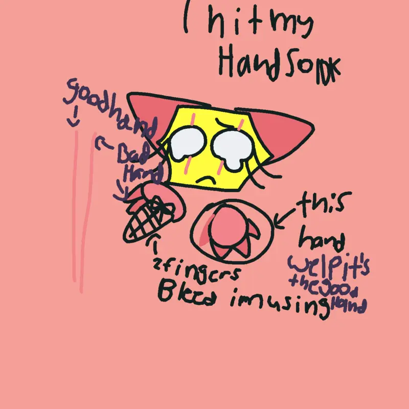 I hit meh hand by @lilfrogy