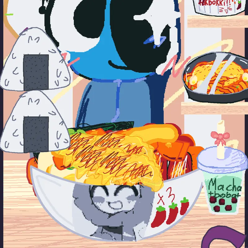 Mukbang with astro by @catlolz2-