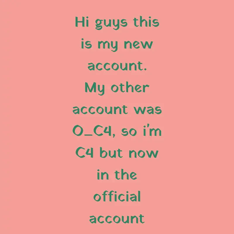 Welcome to my new account by @C4_ofc