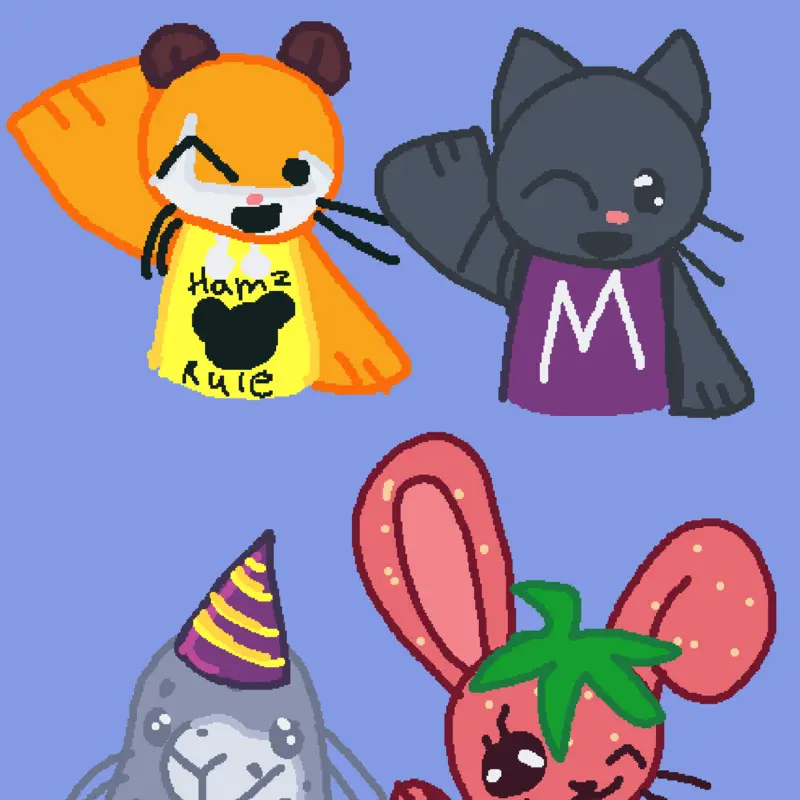 Non shade drawings of the main cast by @MarshOnBreak