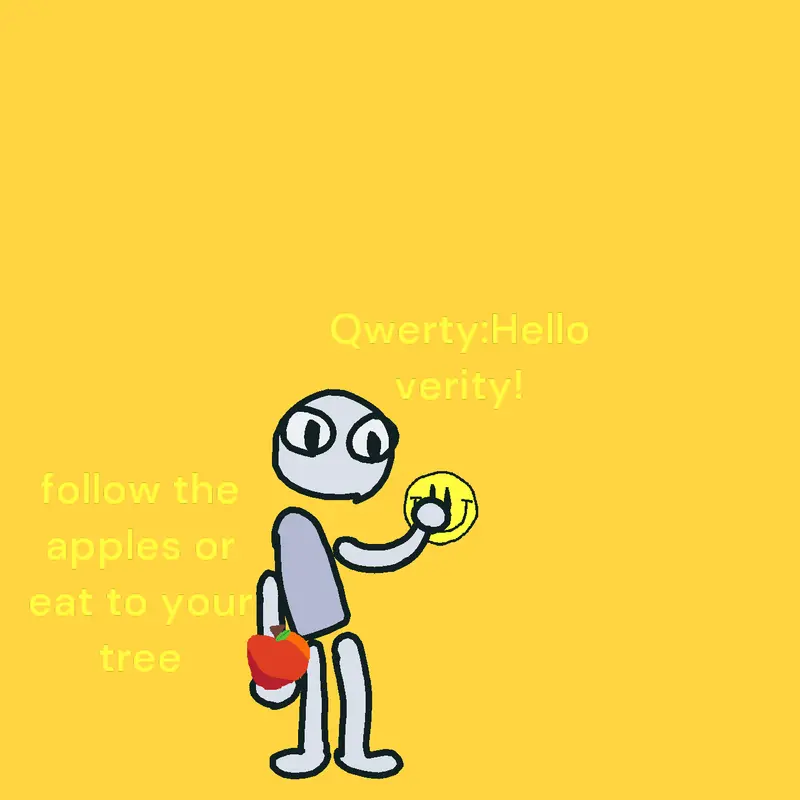 Verity eats the apples in the trees! by @qwerty_donie