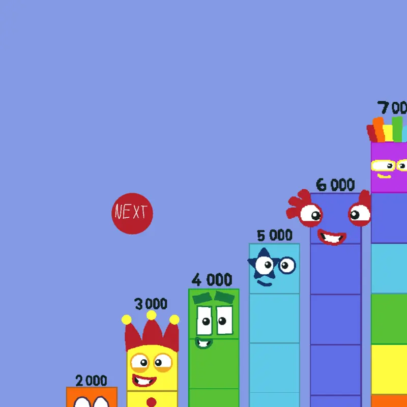 Numberblocks 1 to 1000000000000 by @fabricio917
