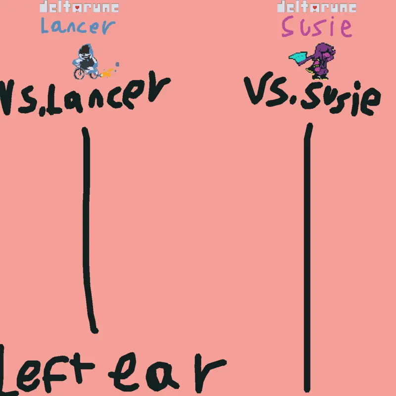 Vs.Lancer left ear + Vs.Susie right ear by @JEVIL2025