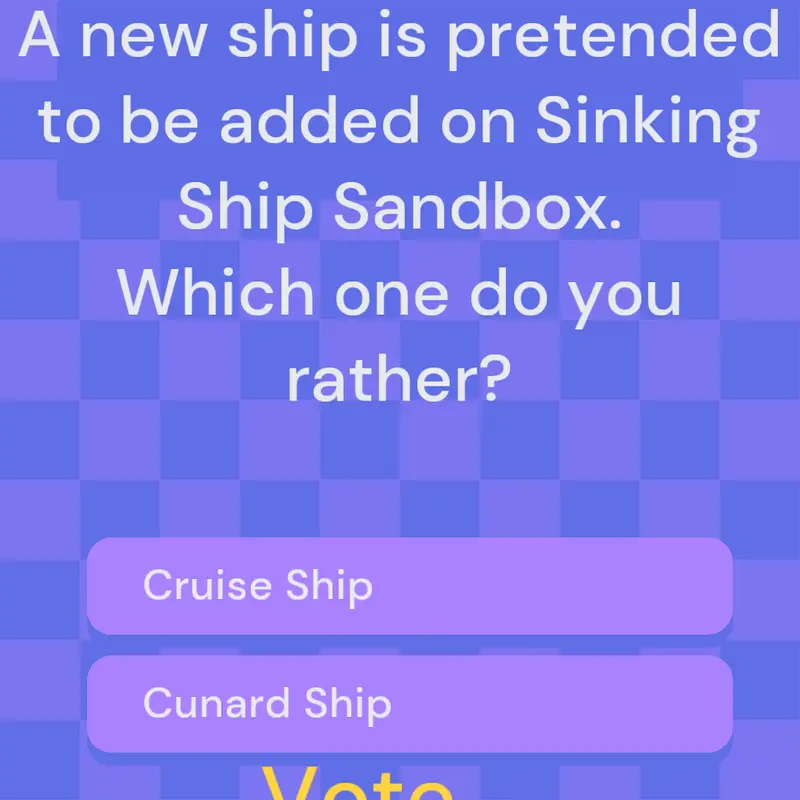 Sinking Ship Sandbox Votes by @Dev_Dav