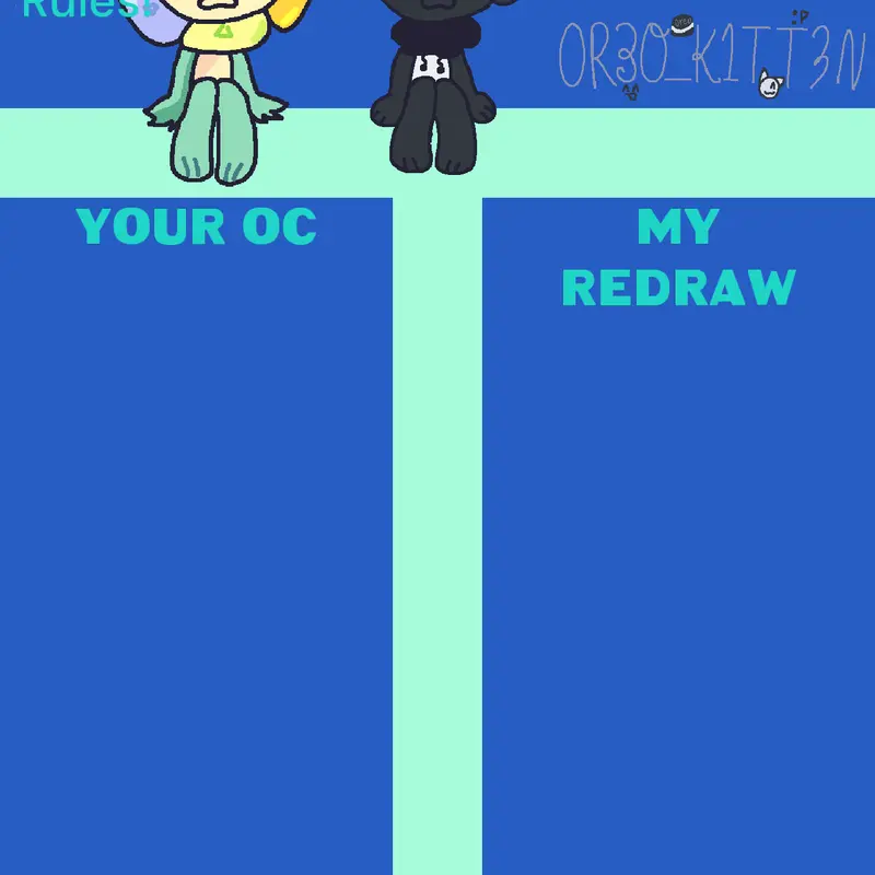Redrawing OCs! by @0R3O_K1TT3N