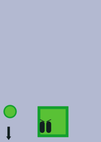 Green cube try to break arrow