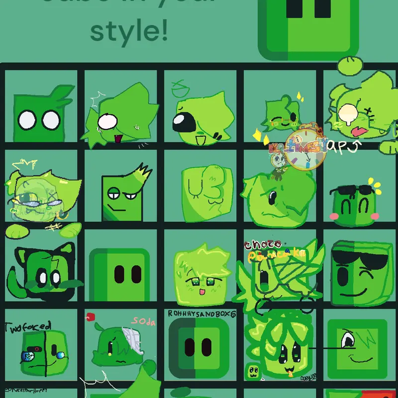 Green Cube Face Pet King Worried Rules by @Ibricbrkcbej