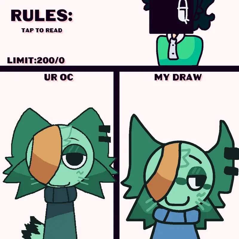 My Art Style of My Twin (Onex💚) by @BrudTheSillySprunki