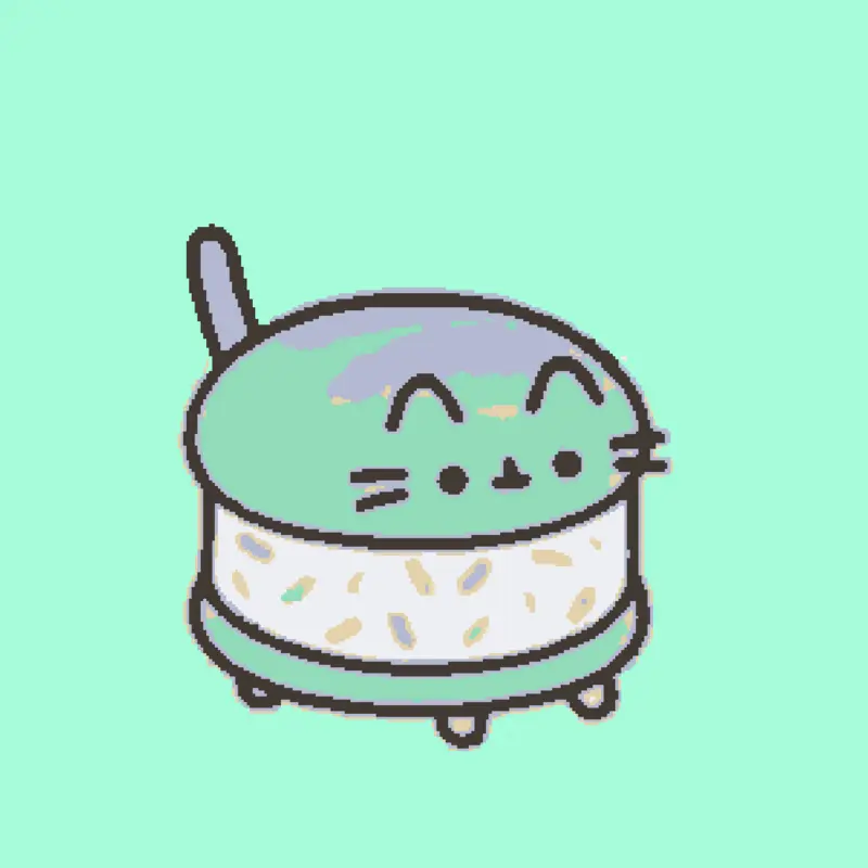 Macaron ice cream sandwich pusheen by @Silly_cuw