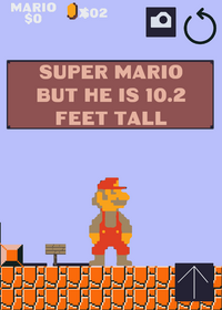 Super Mario but he is 10.2 feet tall