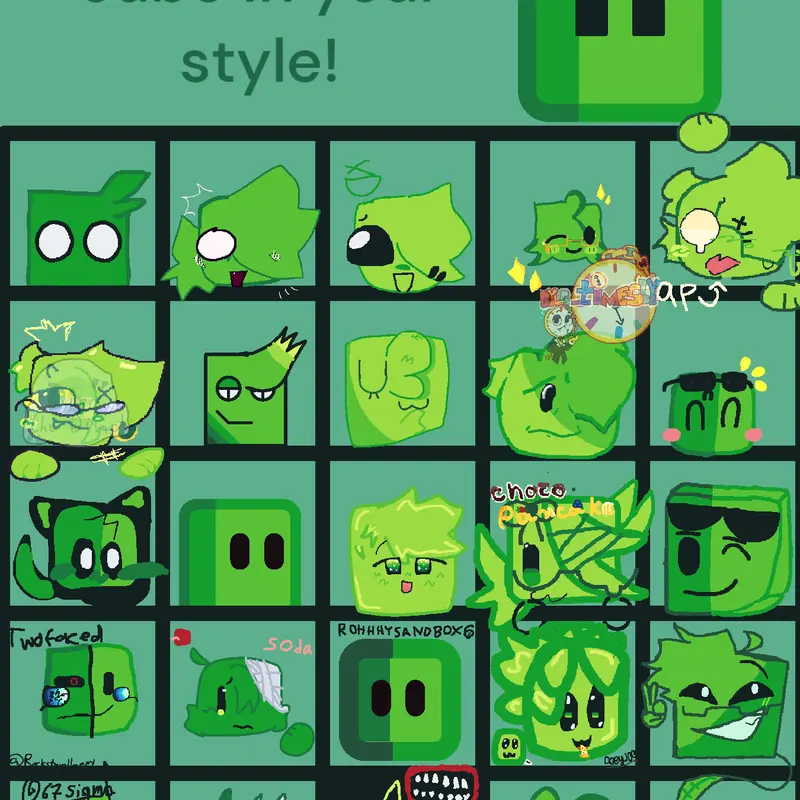 Draw Green cube in your style! by @Calanguitoenlatadoofc