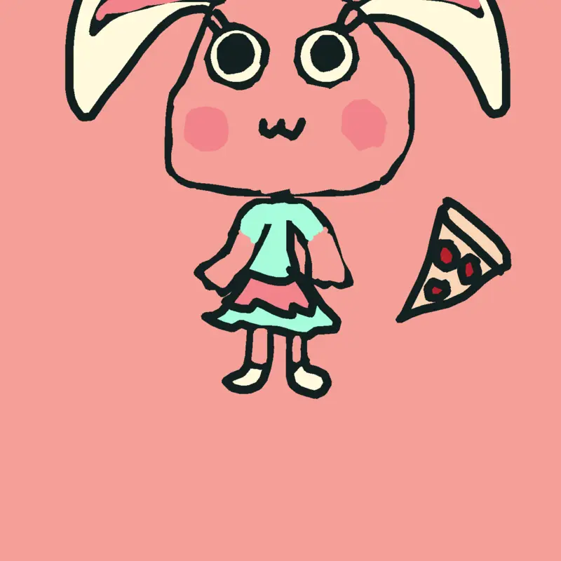 Pizza bunny cute by @IN_Meoww