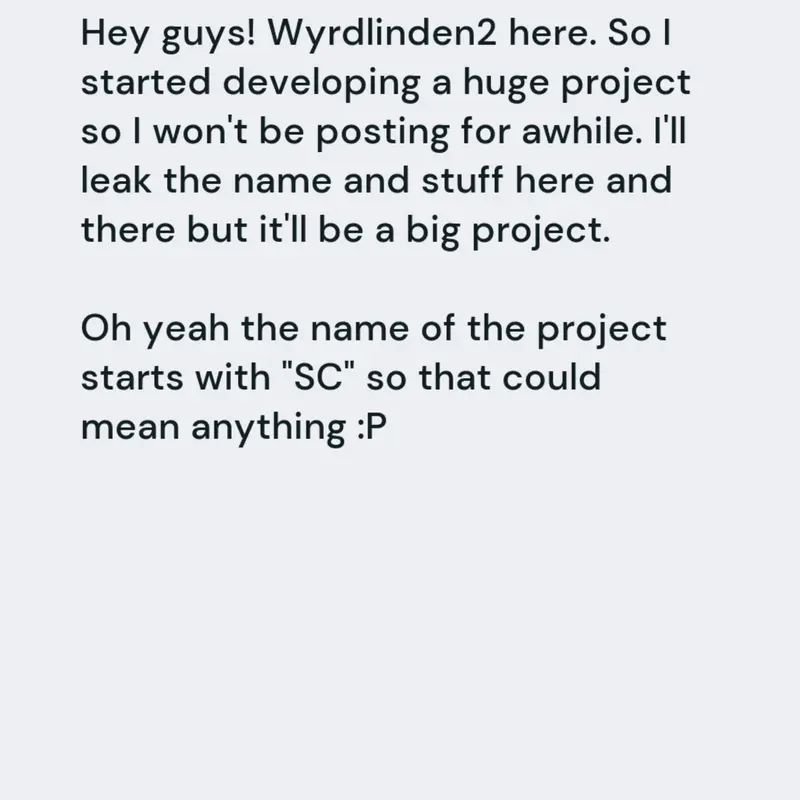 Announcement by @Wyrdlinden2