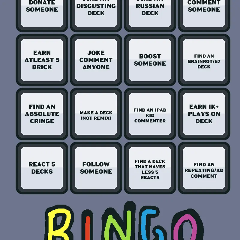 Complete the castle bingo by @GooseOfficial