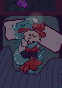 Cuddles :3 very cute fishy and shrimp :3