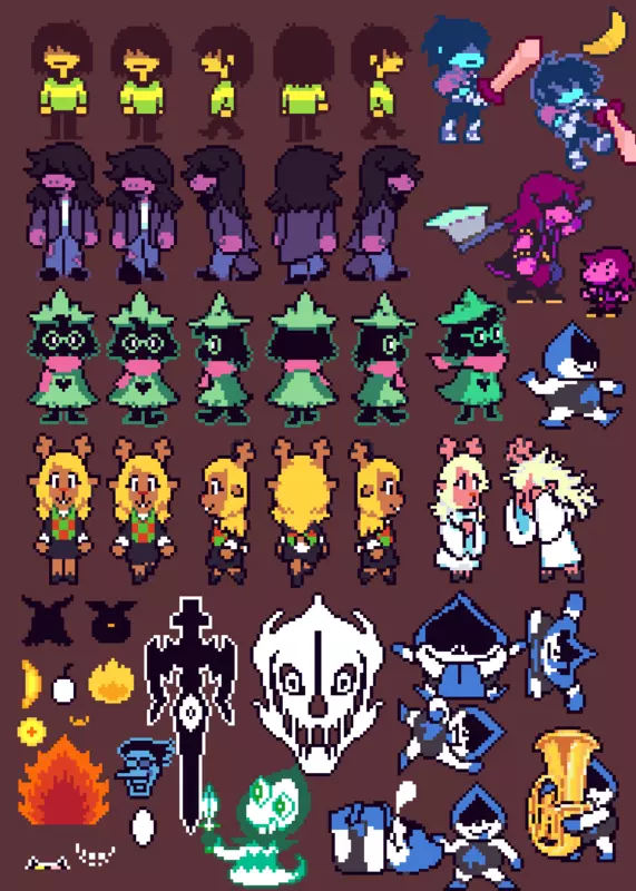 Deltarune sprites free to use by @Blork