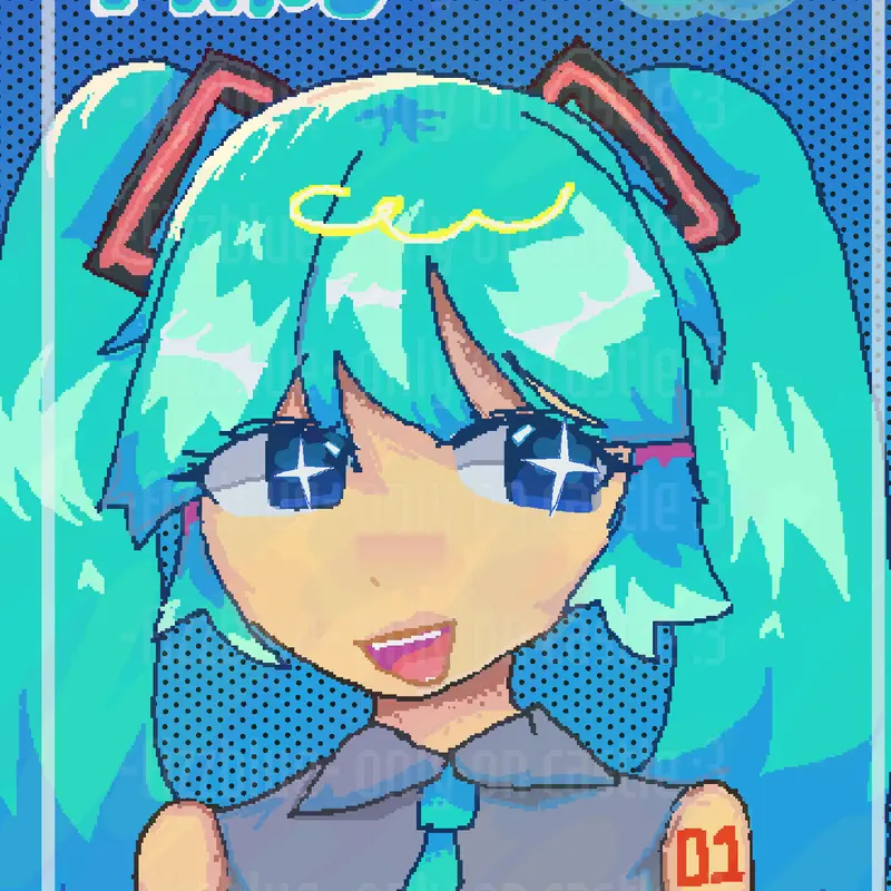 Hatsune miku by @-fizzblue-