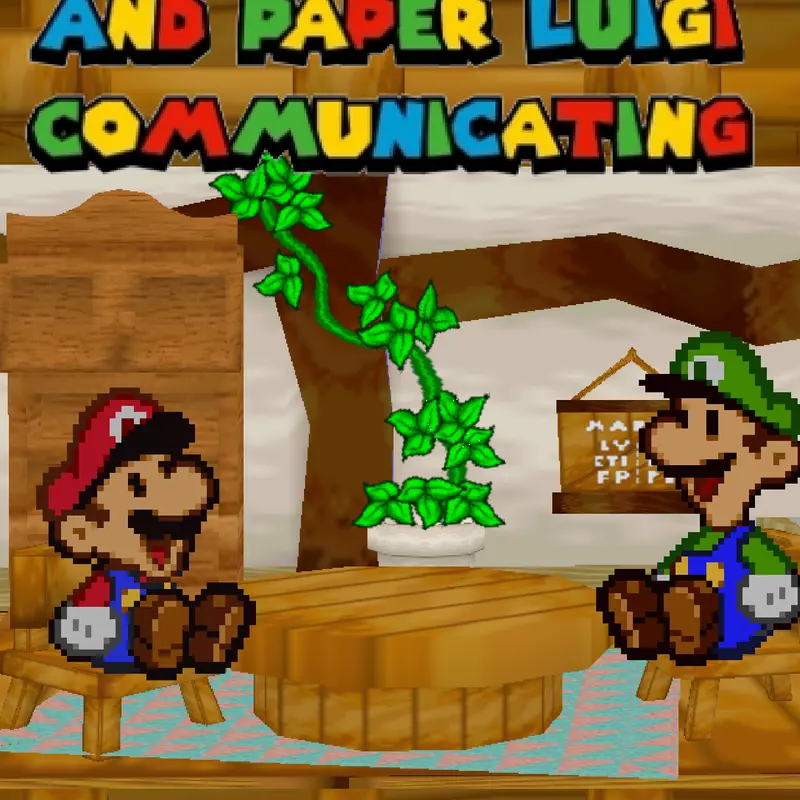 Paper Mario & Paper Luigi communicating by @Bobart