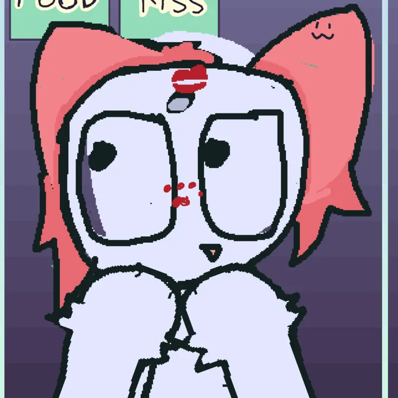 Lazy little emoji cat thing ragdoll kiss by @Kittigirl