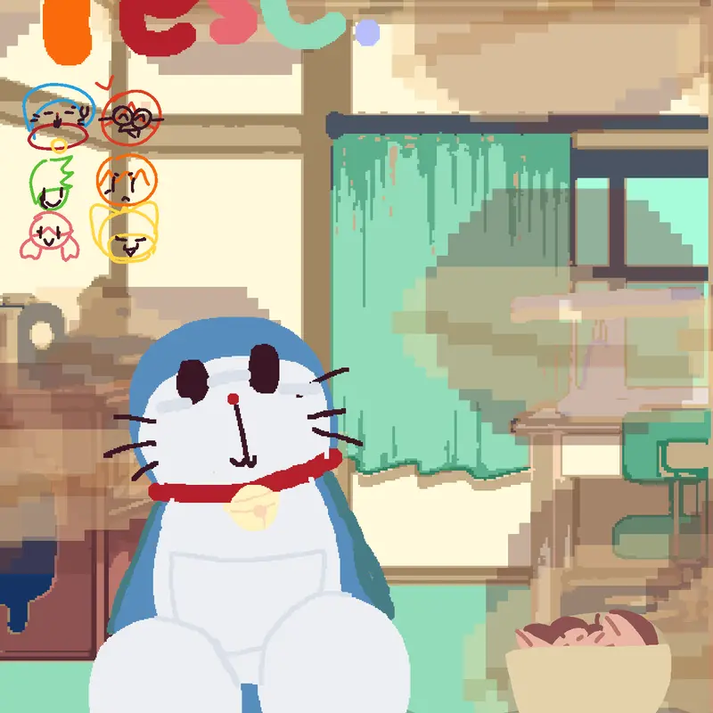 Doraemon blink test. by @C0UNTRYB4LLS_