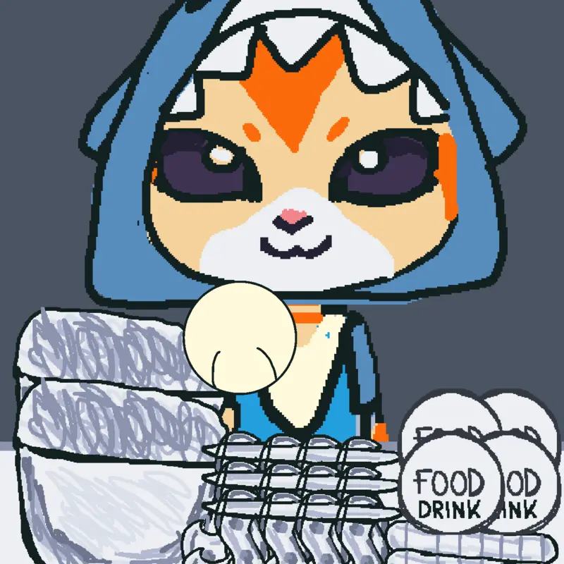 Meow-shark eat mukbang!!! by @mofu_sand