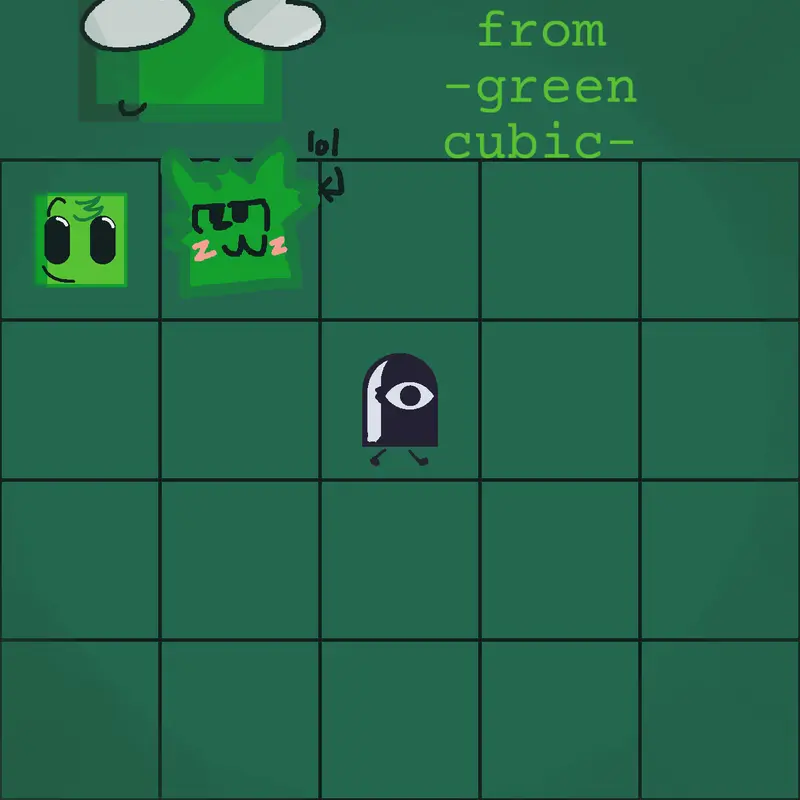 Furry green cube real by @BoyKisserReal