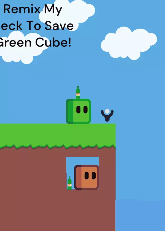 Lily saving green cube by @backnights