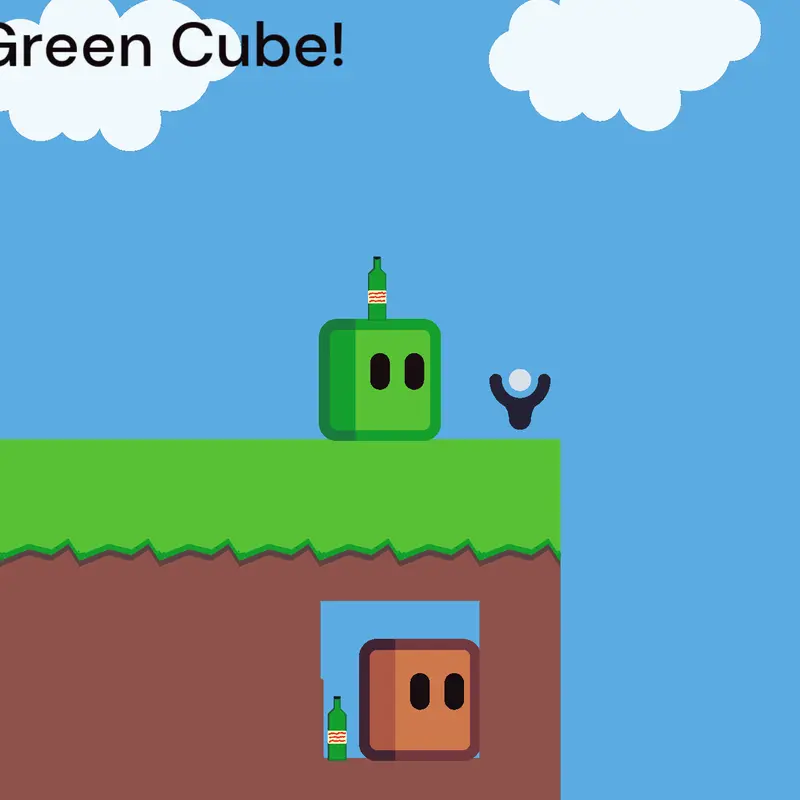 Lily saving green cube by @backnights