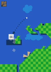 Golf but chased by an eye