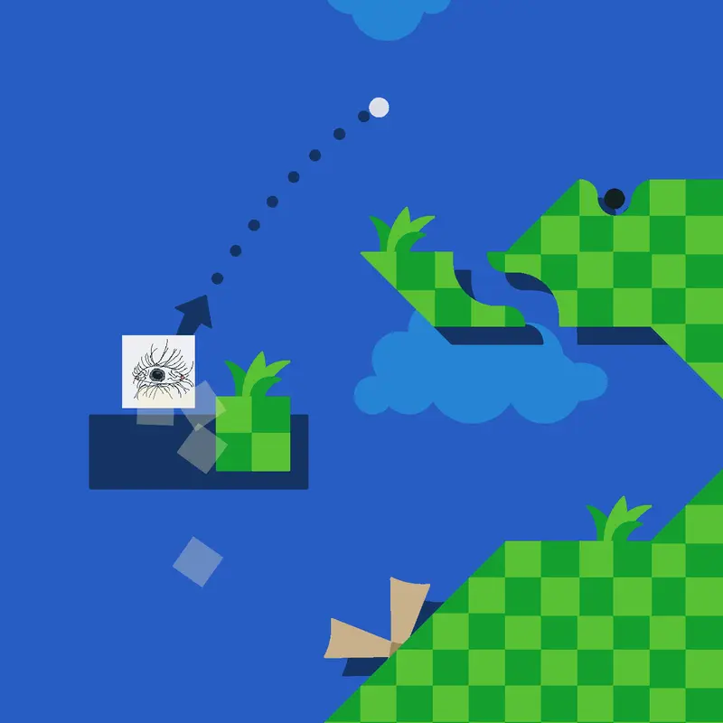 Golf but chased by an eye by @random_owl