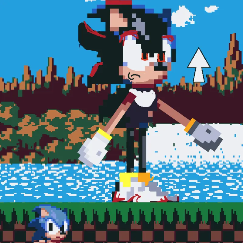 Shadow the hedgehog pixel by @KurtPhillip