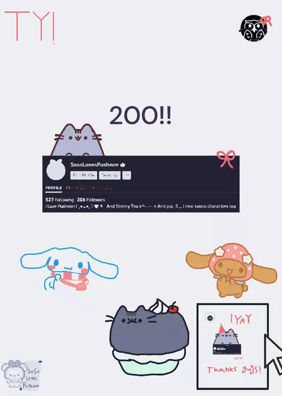 200 followers by @SosoLovesPusheen