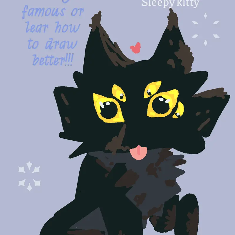 Sleepy kitty #doodles#drawings#cute by @purpel_cat