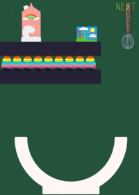 sanrio food but rainbow version
