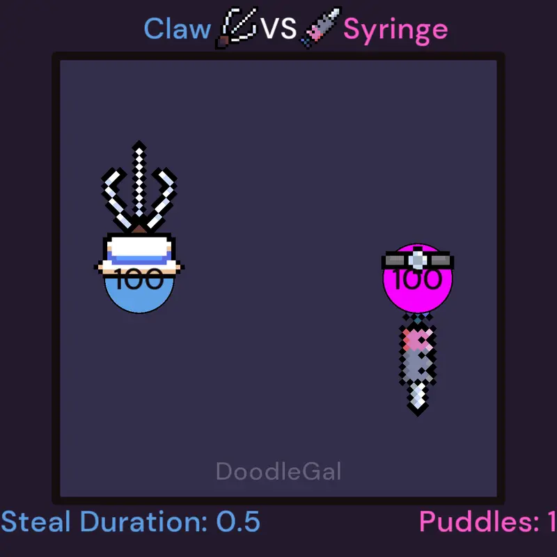 Claw 💰 vs Syringe 💉 by @DoodleGal