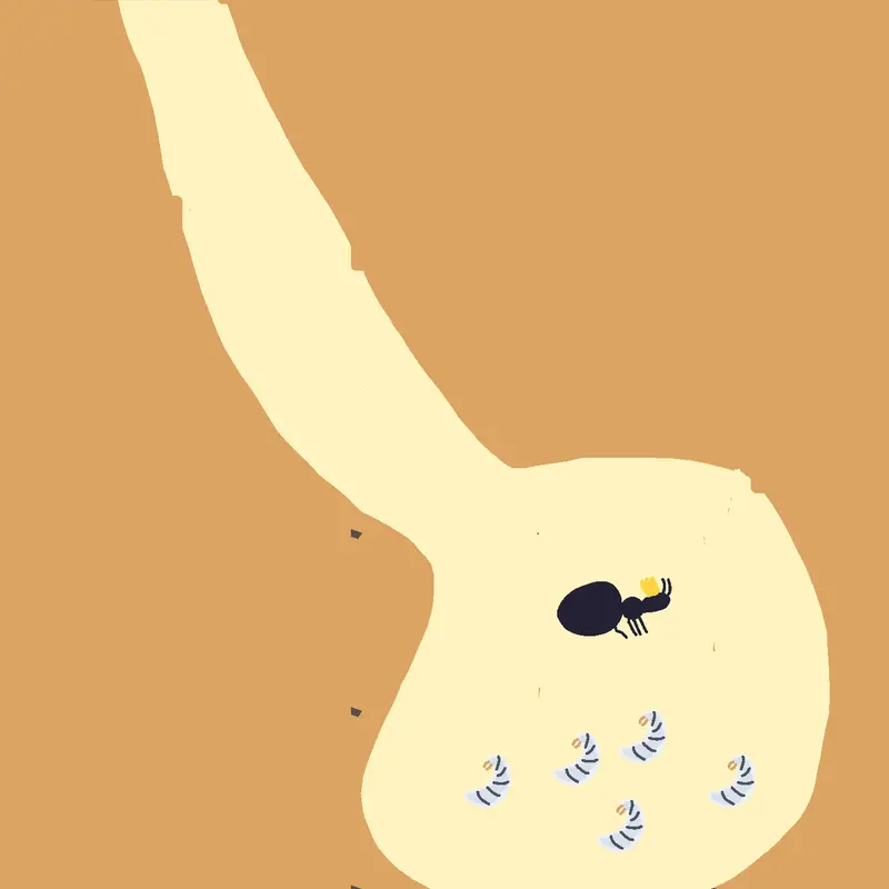 Ant queen simulator in nest by @prussiaproductuctions