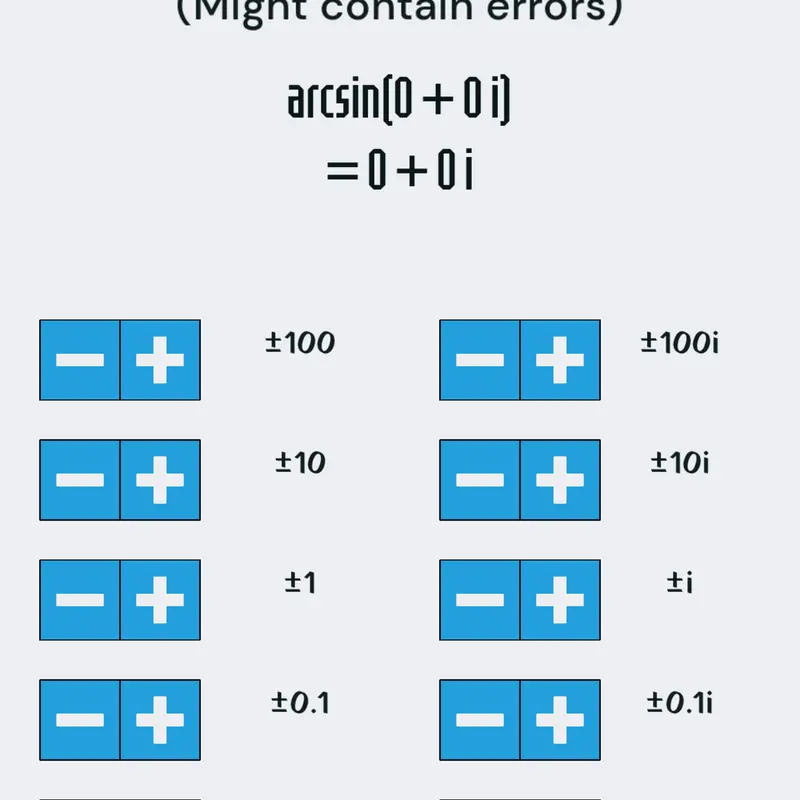 arcsin(a+bi) calculator! by @TheGamesCreator