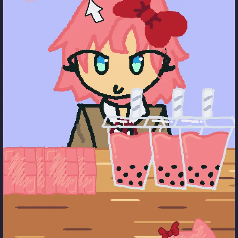 Eat with Sayori! by @maizyfr
