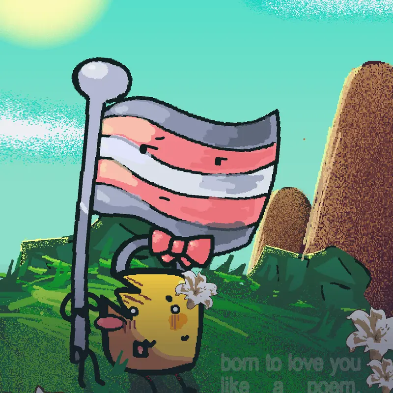 Demigirl Flag and Padlock by @Bluelawed_