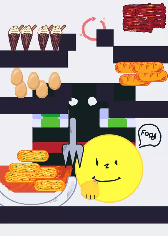 Verity mukbang eating mob's food by @dinkleberry