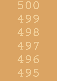 Numbers 500 to 0!