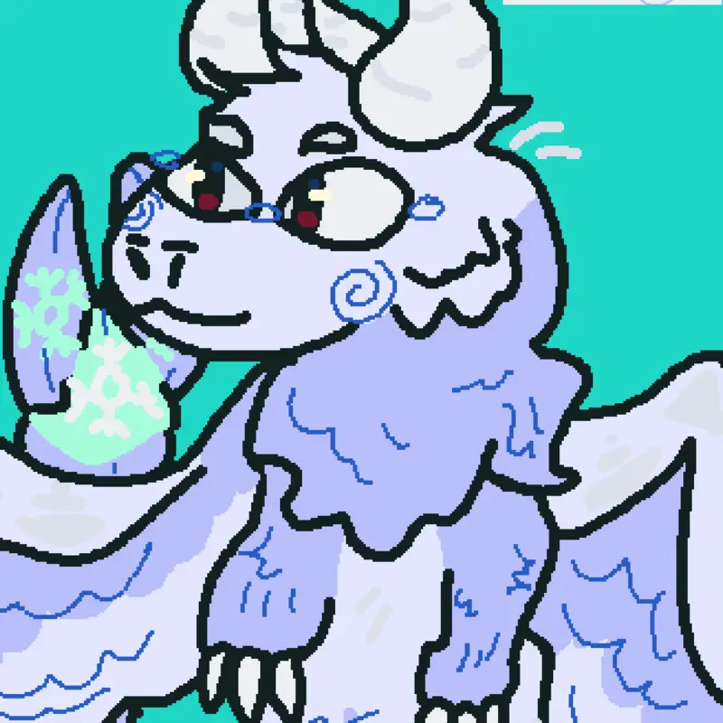 Snow dragon art by @DandyworldDX